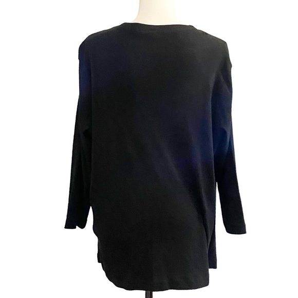 Rafaella Sequins One Piece Long Sleeve Cardigan Top Holiday Party SZ 1X Black - Picture 4 of 8